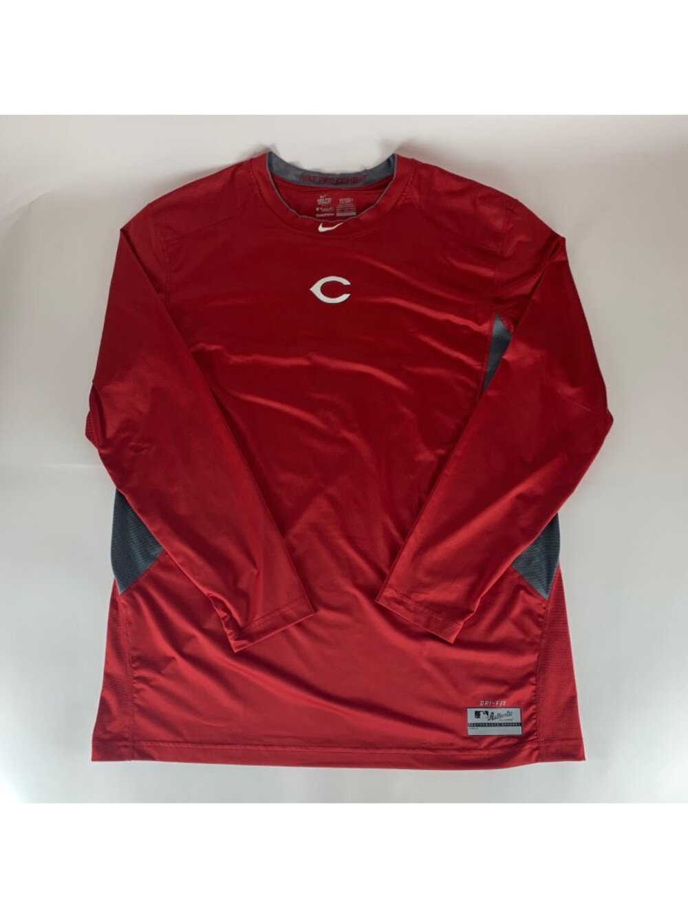 Cincinnati Reds MLB Red Nike Pro Combat Long Sleeve Athletic Shirt Mens 2XL